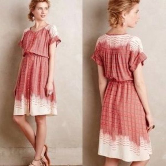 Anthropologie Dresses & Skirts - Anthropologie Maeve Veronica Shirtdress arrow print creamsicle dress size medium